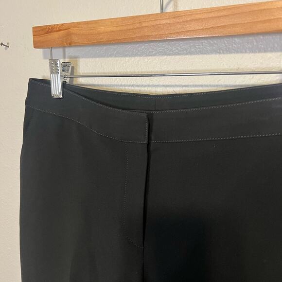 St.John Caviar Black Wide Leg Cropped Dress Pants Size 8 - Picture 2 of 6